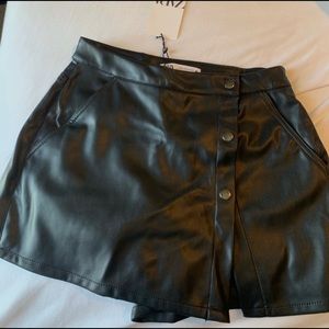 Zara leather skort